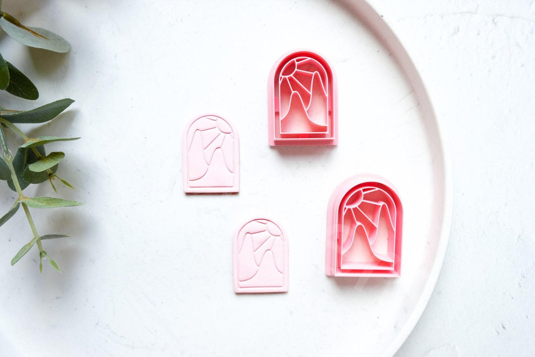 Arch Landscape Polymer Clay Cutter: Window Earring, Hair Clip (40mm | 45mm)