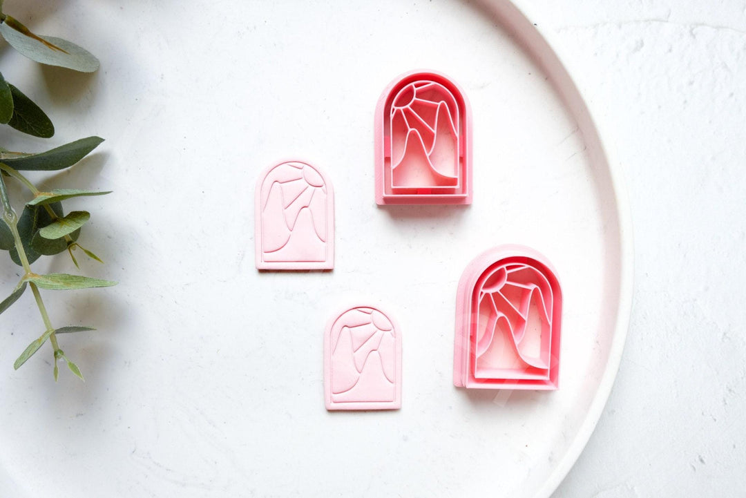 Arch Landscape Polymer Clay Cutter: Window Earring, Hair Clip (40mm | 45mm)