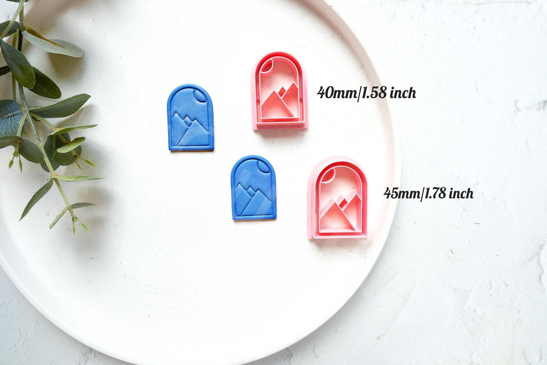 Arch Mountain Polymer Clay Cutter: Window Earring, Hair Clip (40mm | 45mm)