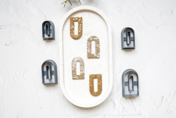 Arch Polymer Clay Cutter Set – Window & Long Window Clay Cutters for Earrings, Geometric DIY Jewelry Making Tools, 3D Printed
