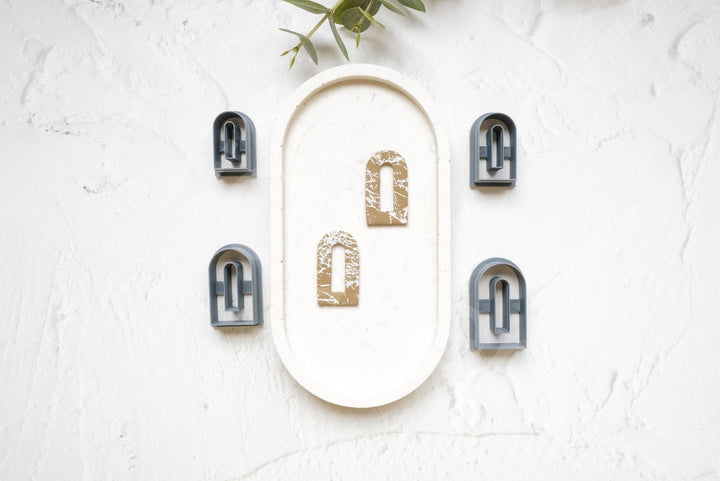 Arch Polymer Clay Cutter Set – Window & Long Window Clay Cutters for Earrings, Geometric DIY Jewelry Making Tools, 3D Printed
