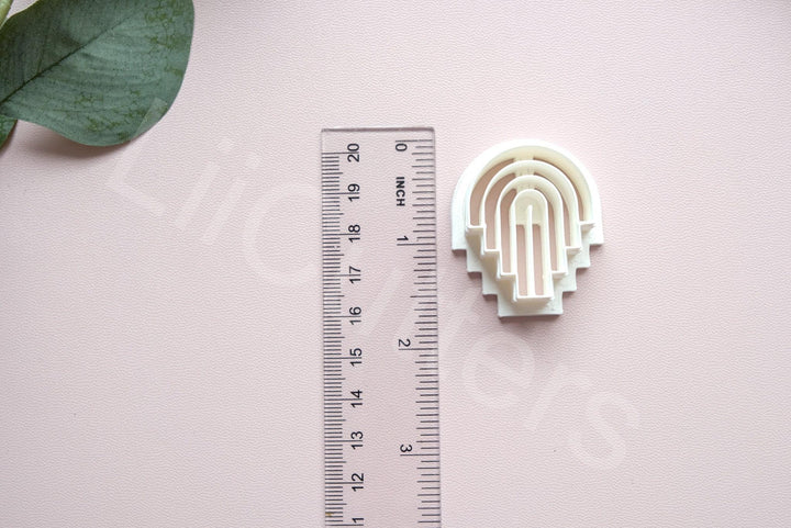 Arch Polymer Clay Cutter: Lined Clay Earring Mold