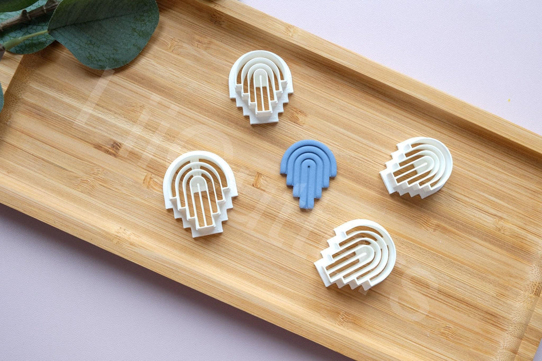 Arch Polymer Clay Cutter: Lined Clay Earring Mold