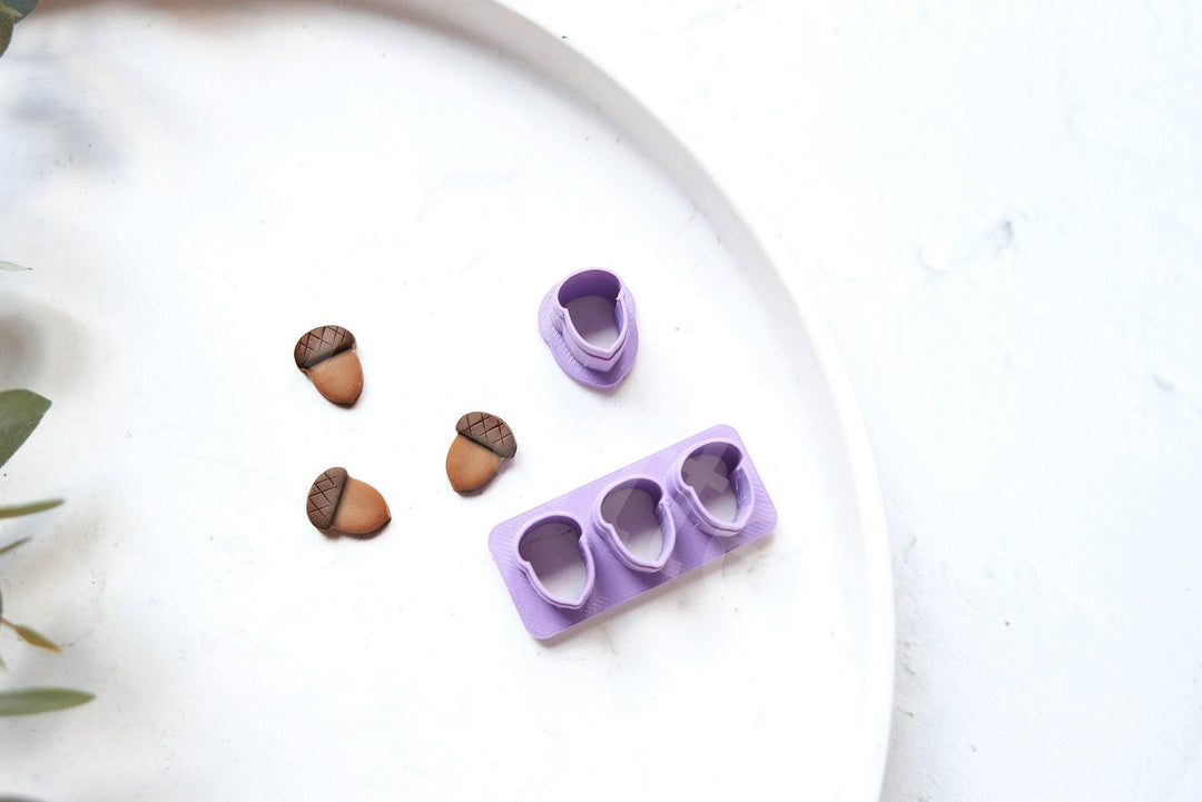 Autumn Polymer Clay Cutters: Pumpkin, Leaf, Acorn, Mushroom