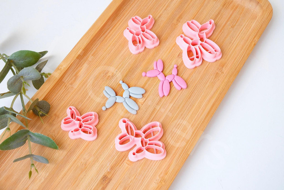 Balloon Dog Polymer Clay Cutter Set: 3D Printed Earring & Cookie Cutters