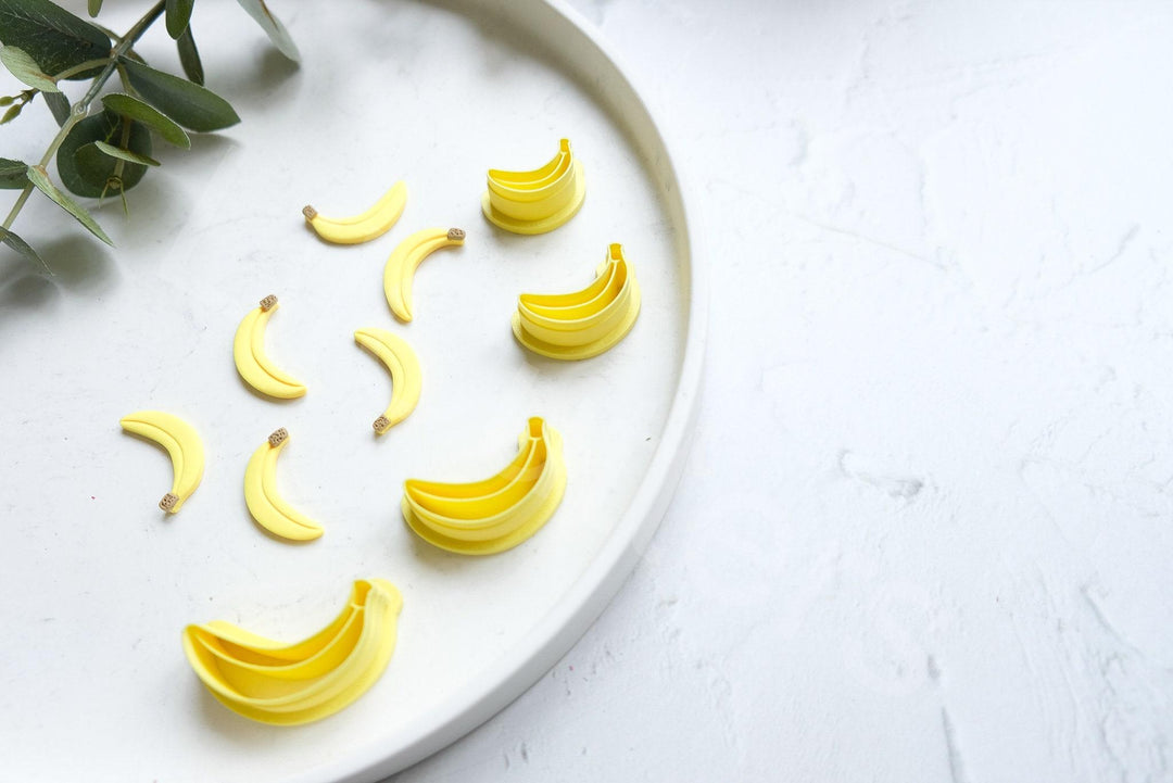Banana Clay Cutter Set: Fruit Earring, Food Safe PLA