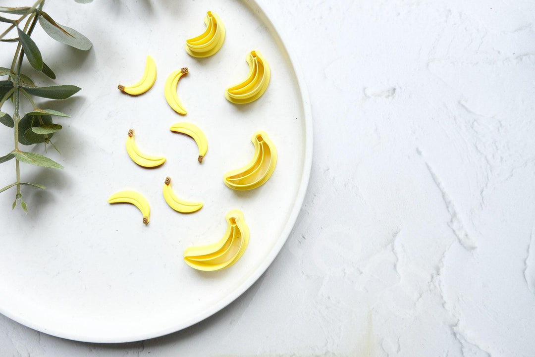 Banana Clay Cutter Set: Fruit Earring, Food Safe PLA