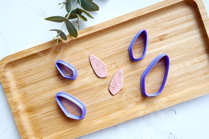 Abstract Polymer Clay Cutters: Geometric Earring Embossed Shapes