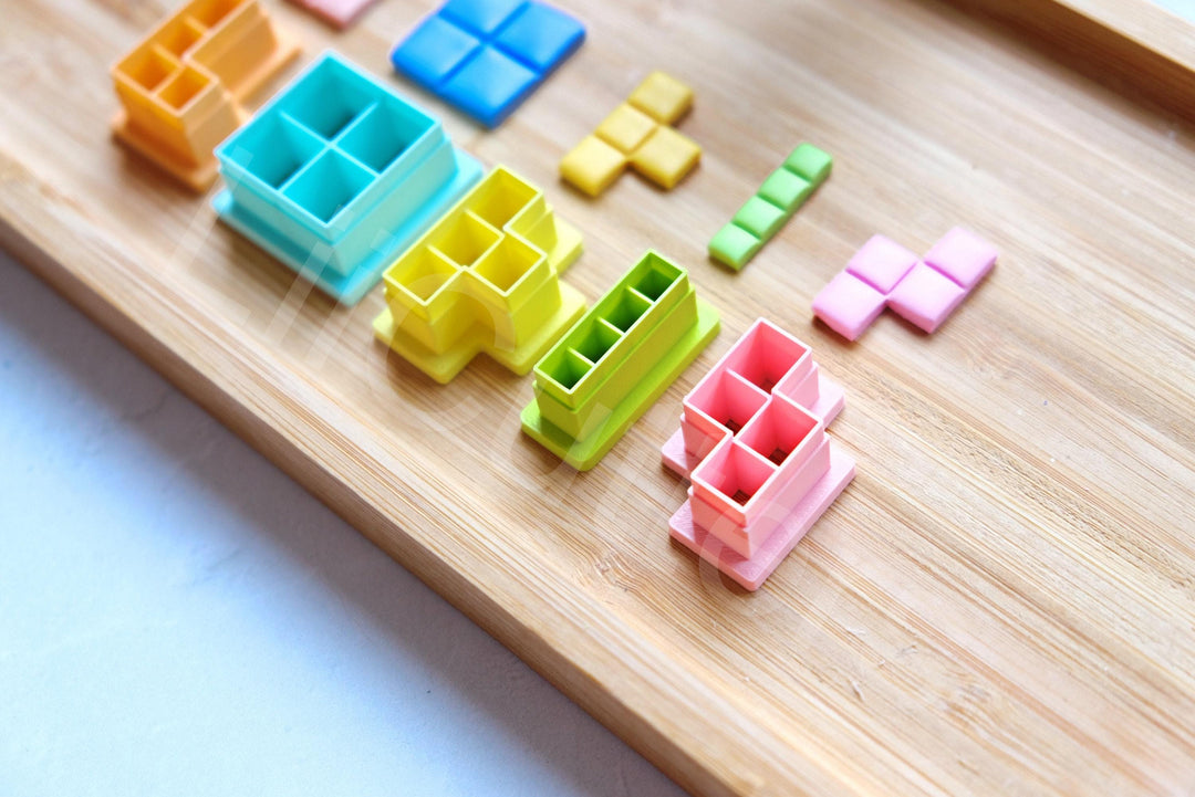 Block Game Polymer Clay Cutters: 3D Printed Embossed Set