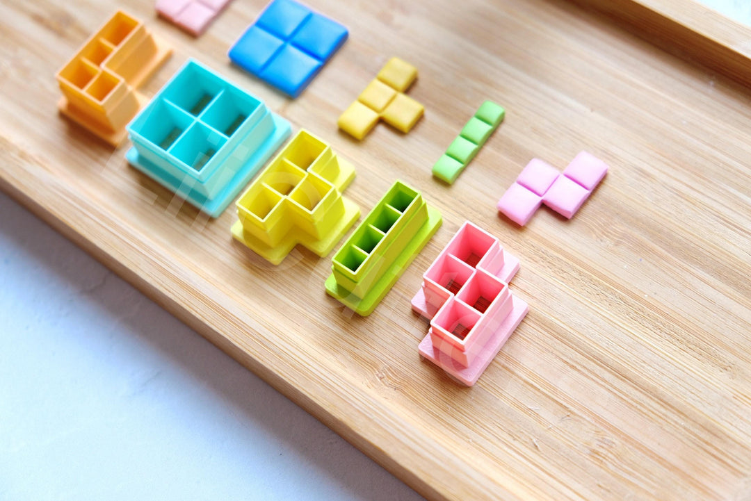 Block Game Polymer Clay Cutters: 3D Printed Embossed Set