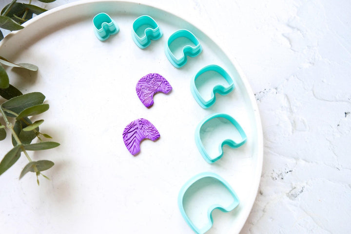 Boho Arch Polymer Clay Cutters – Earring & Hair Clip Molds, Geometric Clay Cutter Set for DIY Jewelry, Minimalist Bohemian Accessories