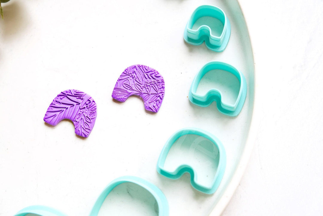 Boho Arch Polymer Clay Cutters – Earring & Hair Clip Molds, Geometric Clay Cutter Set for DIY Jewelry, Minimalist Bohemian Accessories
