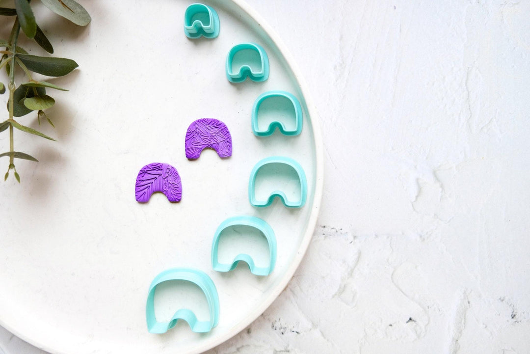 Boho Arch Polymer Clay Cutters – Earring & Hair Clip Molds, Geometric Clay Cutter Set for DIY Jewelry, Minimalist Bohemian Accessories