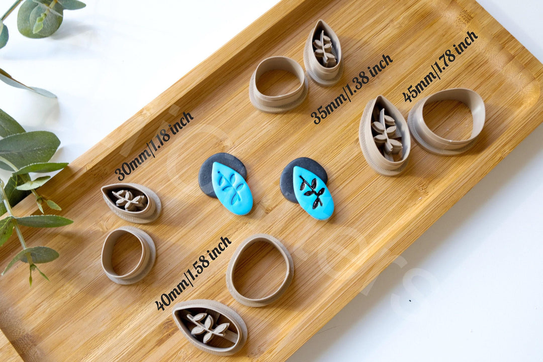 Boho Flower Clay Cutters: Geometric Earring Shapes (2pcs)