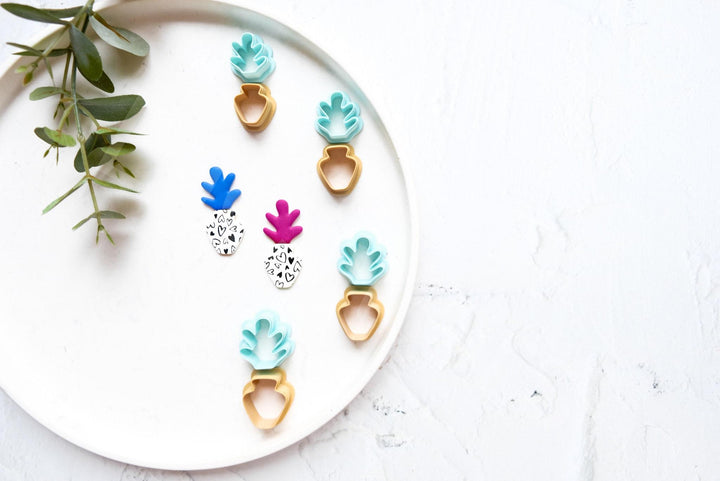 Tulip & Vase Clay Cutters: Boho Earring Making, Art Deco (2pcs)