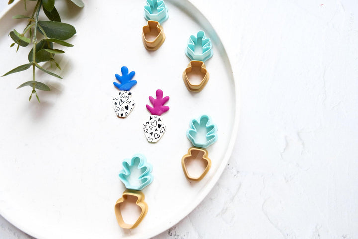 Tulip & Vase Clay Cutters: Boho Earring Making, Art Deco (2pcs)
