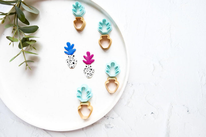 Tulip & Vase Clay Cutters: Boho Earring Making, Art Deco (2pcs)