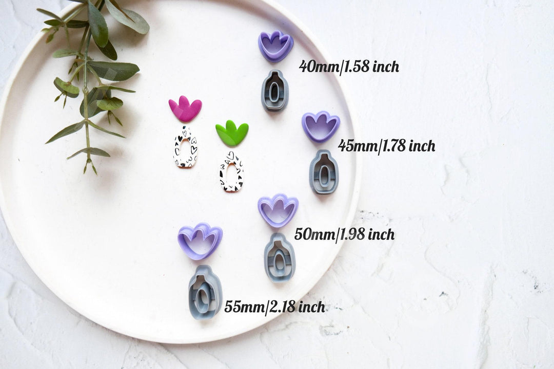 Boho Vase Polymer Clay Cutter Set – Scalloped Flower & Circle Clay Cutters for Earrings, 2pcs DIY Jewelry Making Tools