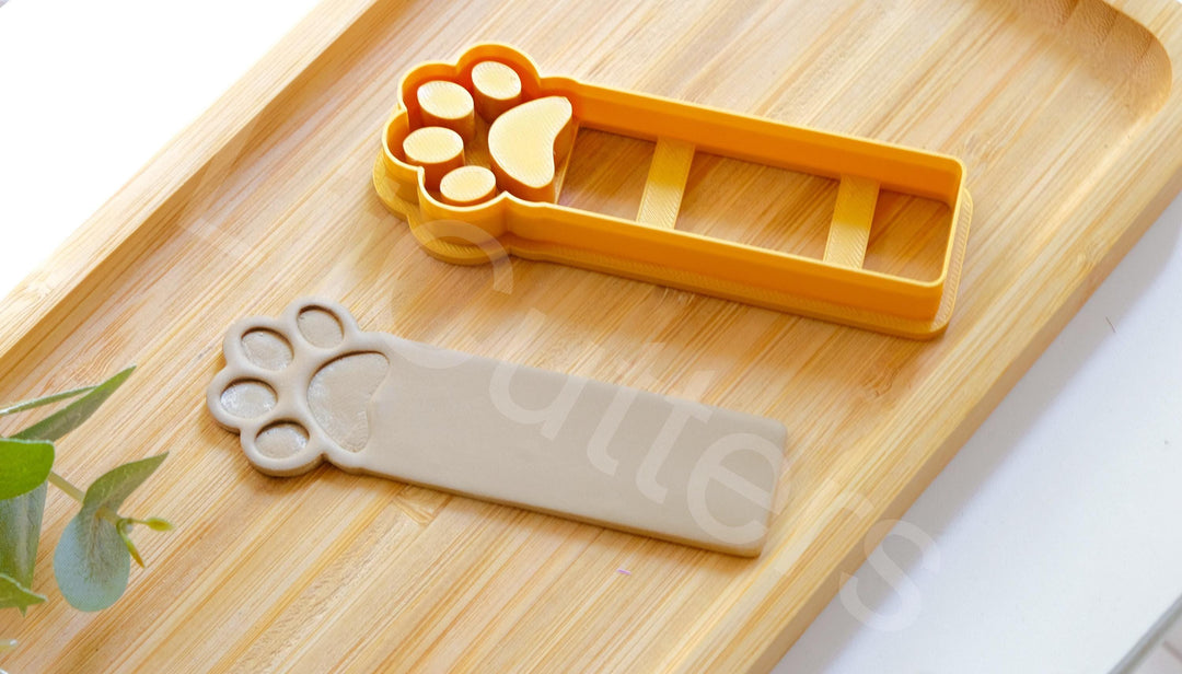 Dog Paw Bookmark Cutter: Polymer Clay Tool, Plant Stick Mold
