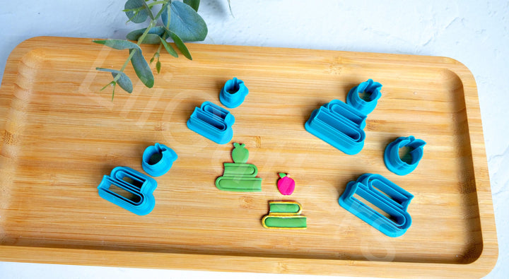 Book & Apple Polymer Clay Cutter: Back to School Earring Tool