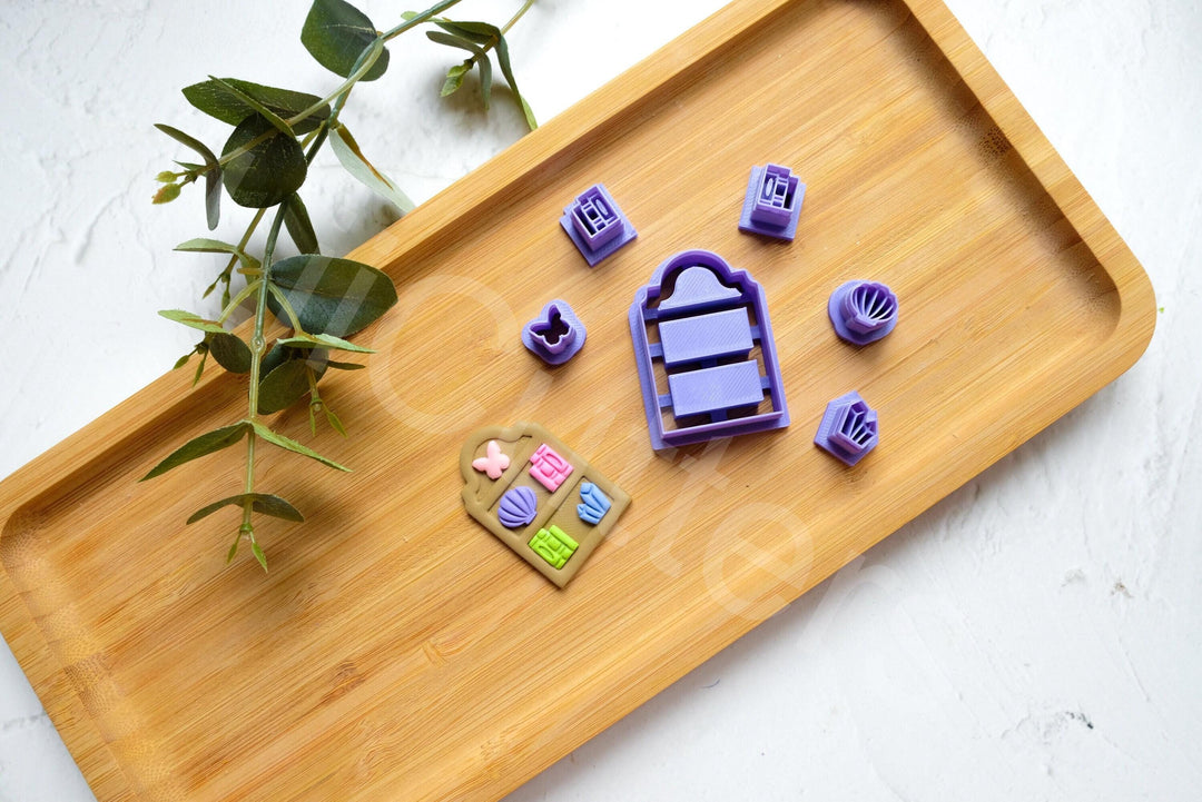 Bookshelf Polymer Clay Cutter Set: Earring Making Tool