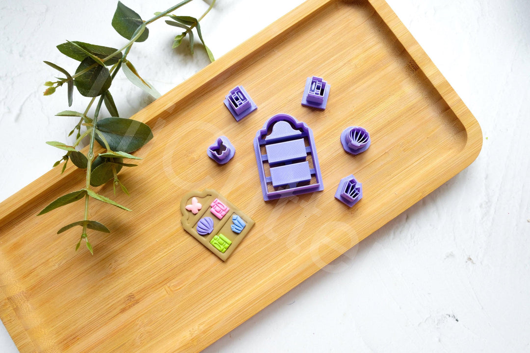 Bookshelf Polymer Clay Cutter Set: Earring Making Tool