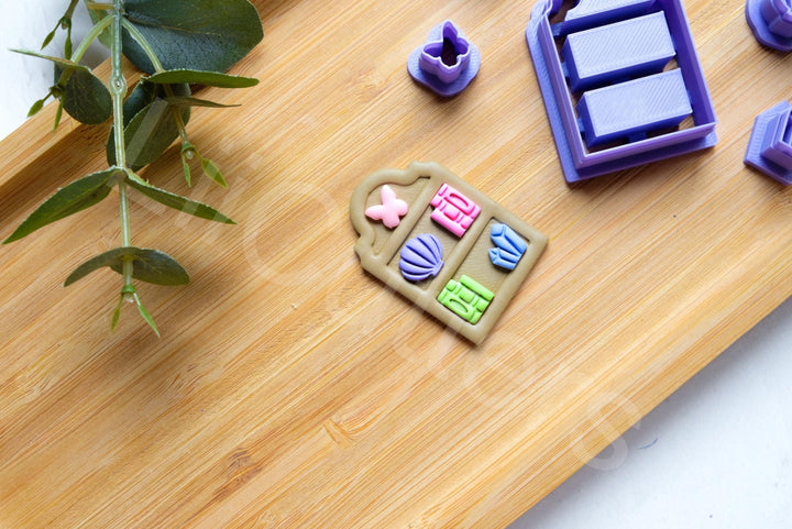 Bookshelf Polymer Clay Cutter Set: Earring Making Tool