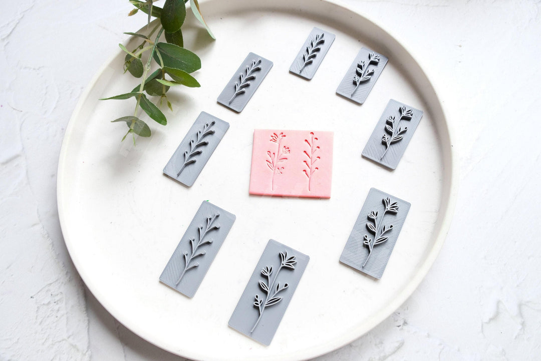 Botanical Polymer Clay Stamp: Leaf Texture, Earring Making (35-50mm)