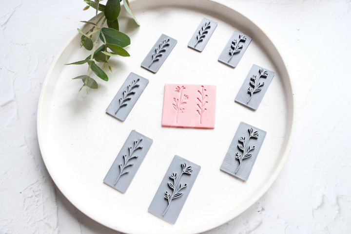 Botanical Polymer Clay Stamp: Leaf Texture, Earring Making (35-50mm)