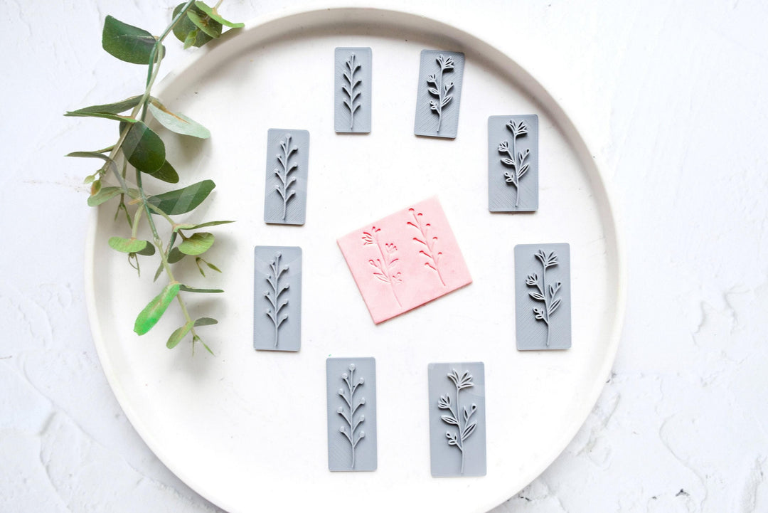 Botanical Polymer Clay Stamp: Leaf Texture, Earring Making (35-50mm)