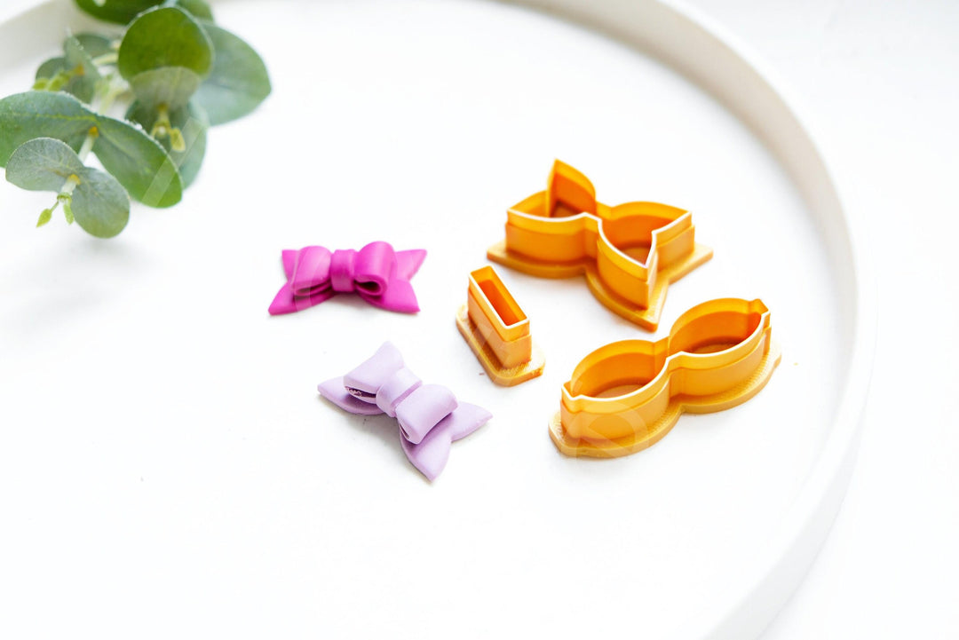 Bow Template 3pc Set: Scallop Polymer Clay Cutter, DIY Christmas Earrings