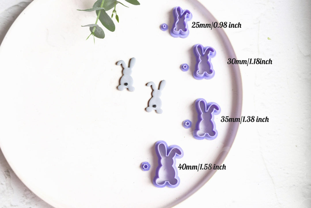 Bunny Polymer Clay Cutter Set: Easter Rabbit Earring Cutters (4 Sizes)