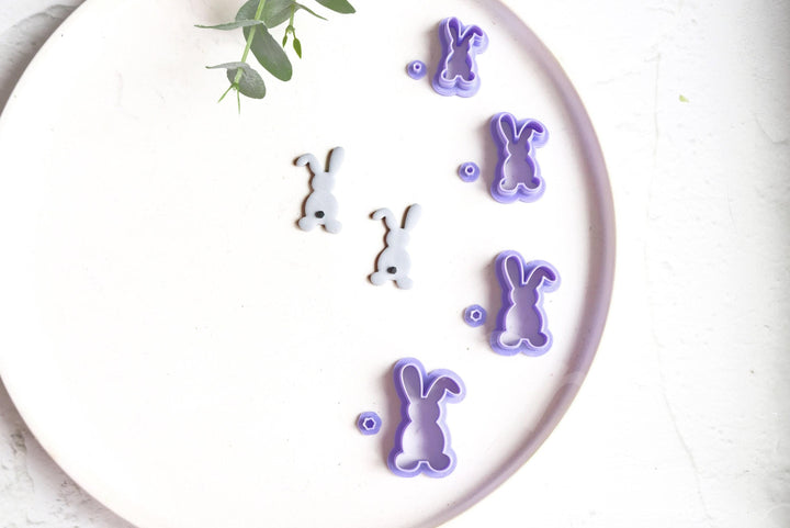 Bunny Polymer Clay Cutter Set: Easter Rabbit Earring Cutters (4 Sizes)