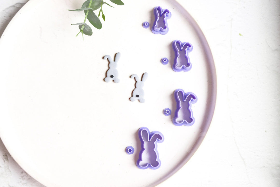 Bunny Polymer Clay Cutter Set: Easter Rabbit Earring Cutters (4 Sizes)