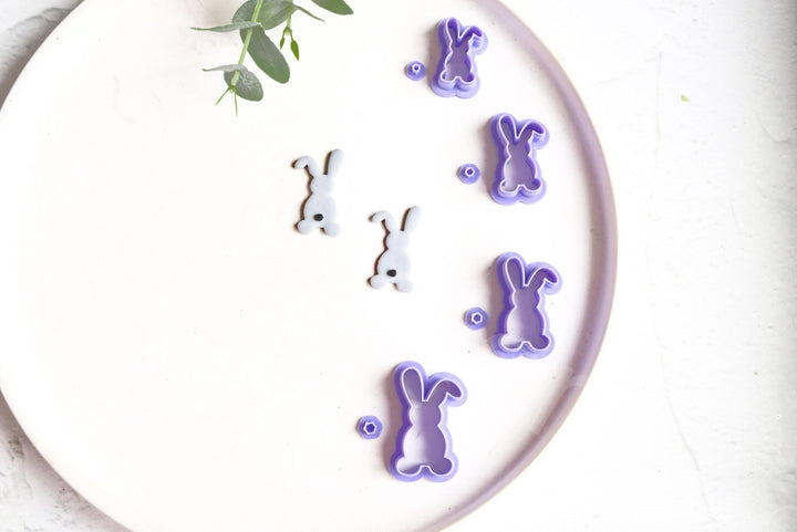 Bunny Polymer Clay Cutter Set: Easter Rabbit Earring Cutters (4 Sizes)
