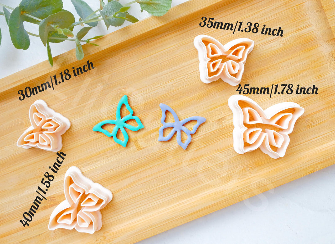Butterfly Polymer Clay Cutter Set: Monarch Earring DIY (30-45mm)