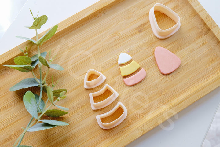 Candy Corn Clay Cutter Set: Halloween Earring Cutters, 3D Printed