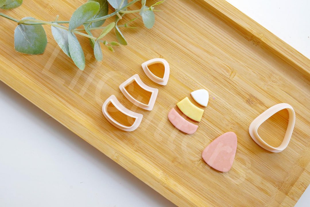 Candy Corn Clay Cutter Set: Halloween Earring Cutters, 3D Printed