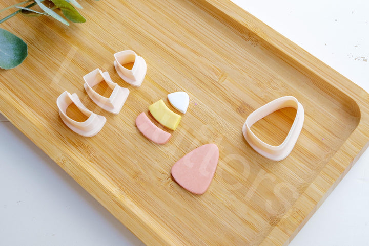Candy Corn Clay Cutter Set: Halloween Earring Cutters, 3D Printed