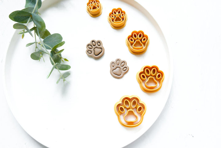 Cat Paw Polymer Clay Cutter Set: Animal Cookie & Earring Cutters