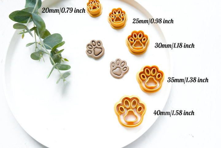 Cat Paw Polymer Clay Cutter Set: Animal Cookie & Earring Cutters
