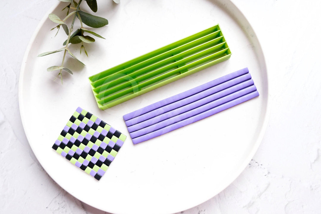 Checkerboard Polymer Clay Cutter: Line & Stripe Tool