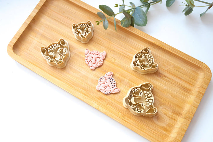 Cheetah Face Polymer Clay Cutter: Safari Animal Stamp