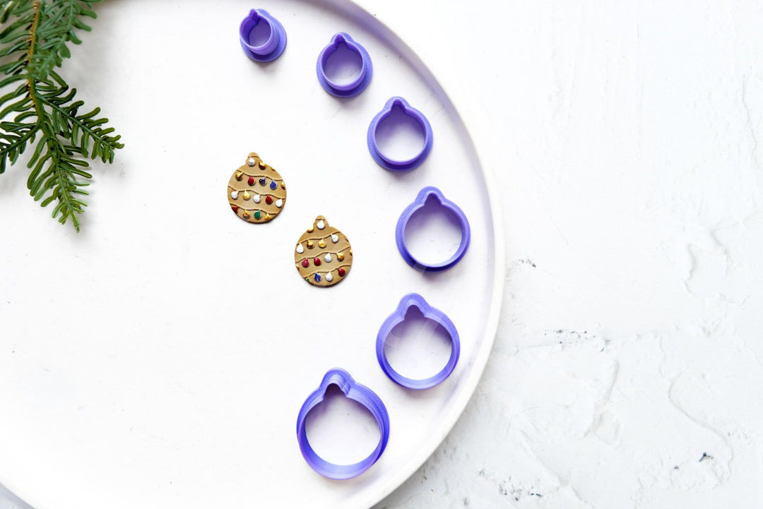 Christmas Bauble Clay Cutter Set: Ornament & Earring Making
