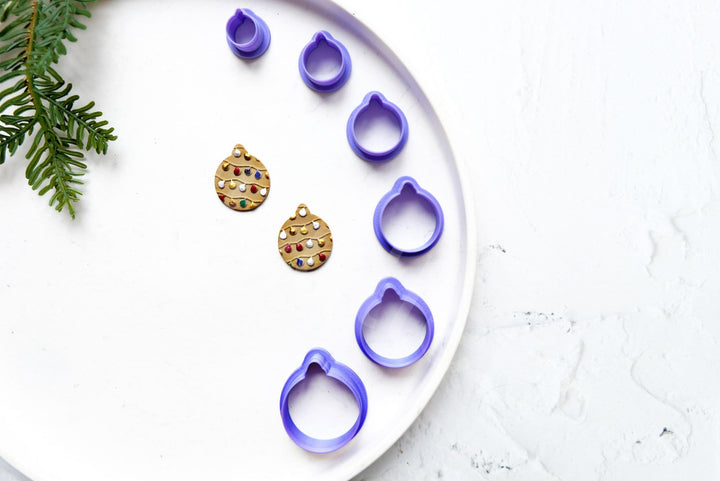 Christmas Bauble Clay Cutter Set: Ornament & Earring Making