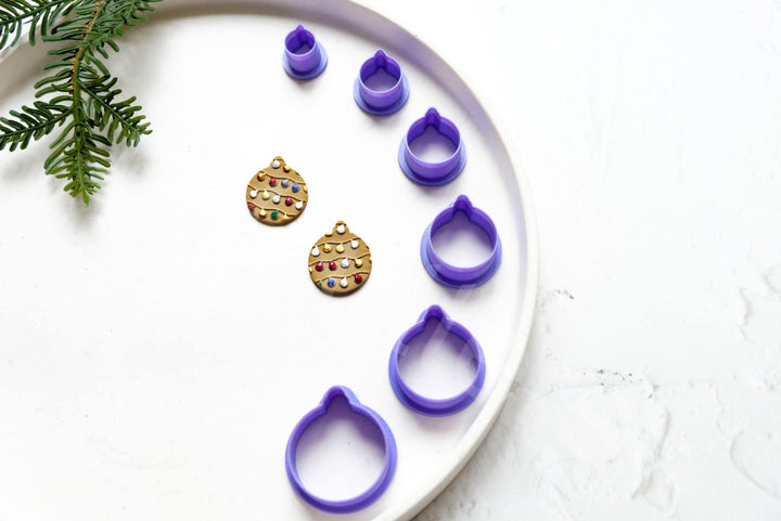 Christmas Bauble Clay Cutter Set: Ornament & Earring Making