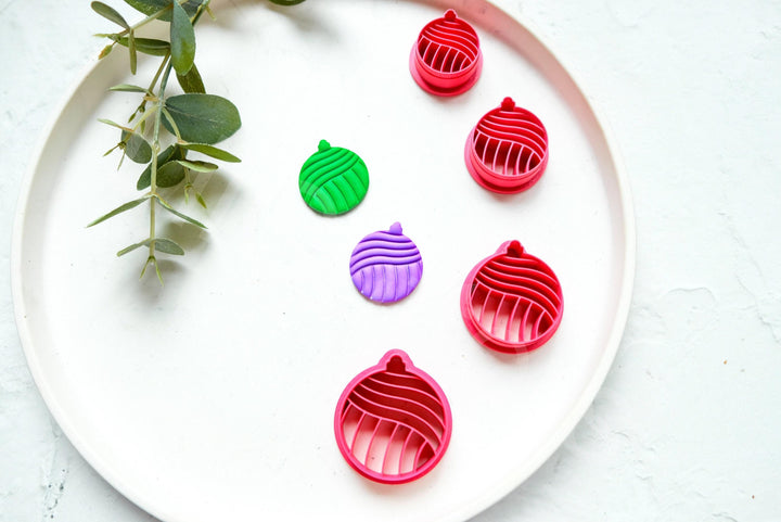 Christmas Bauble Clay Cutter: Scallop Ornament, Earring DIY
