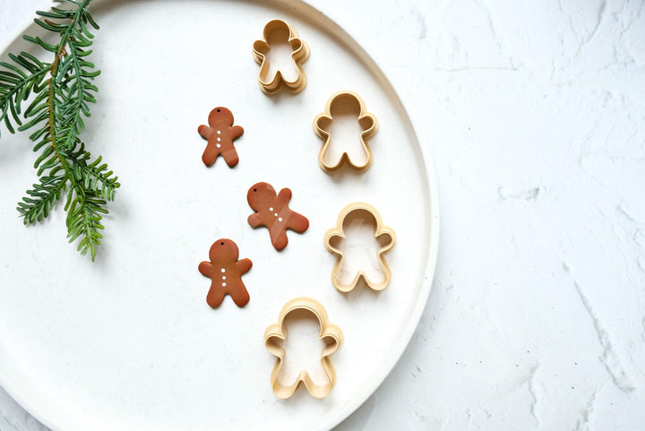Gingerbread Boy Clay Cutter: Embossed Christmas Earring Mold