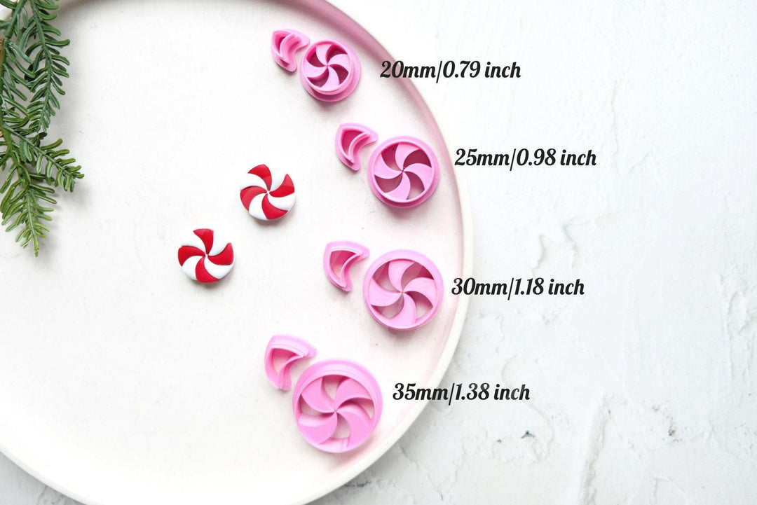 Christmas Lollipop Polymer Clay Cutter | Candy Embossed Clay Mold | Holiday Earring Cutter | Sweet Treat DIY Jewelry Tool