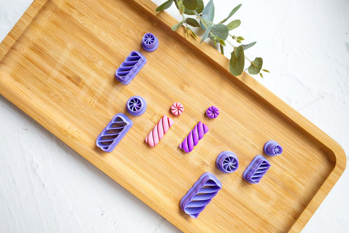 Christmas Candy Polymer Clay Cutters: Twisted Lollipop Design